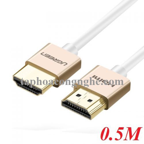 Ugreen 40487 0.5M màu Hồng Cáp tín hiệu HDMI chuẩn 2.0 sợi siêu nhỏ cao cấp HD117 30040487